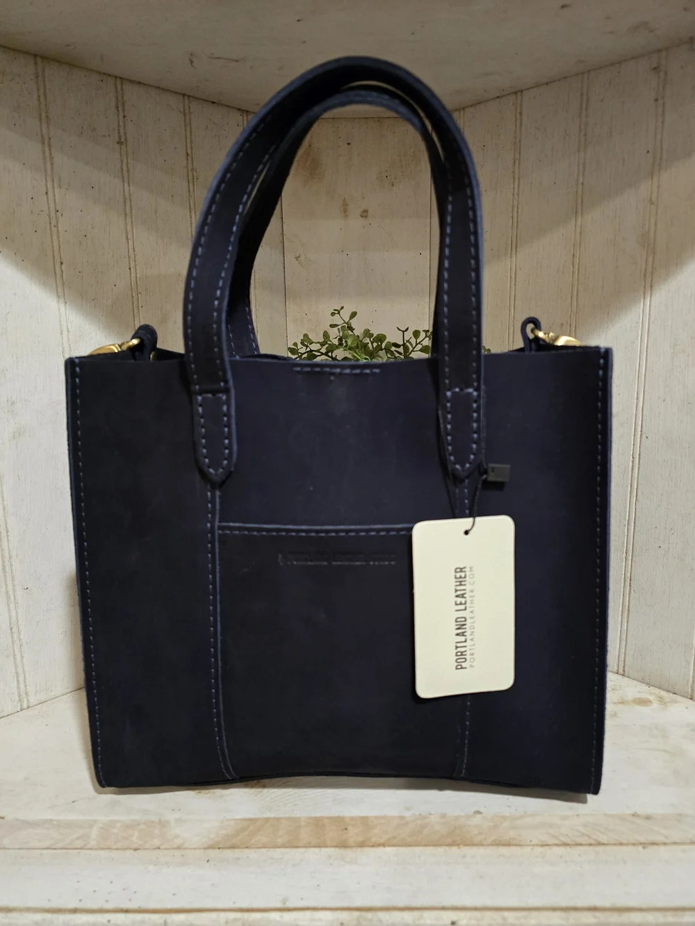 🔥Portland Leather Velvet Blue Classic Lola Crossbody Tote